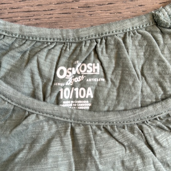 Osh Kosh B’Gosh Girls Eyelet TShirt in Green Size 10/10A - Picture 2 of 3